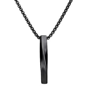 SALTY ALPHA Anti Tarnish Stainless Steel Coiller Locket Neck Chain for Men | Stylish Pendant Necklace | Jewellery Accessories for Boys | Minimal Jewelry | Gifts for Boyfriend & Husband | Gift for Diwali, Christmas, Marriage, Birthday