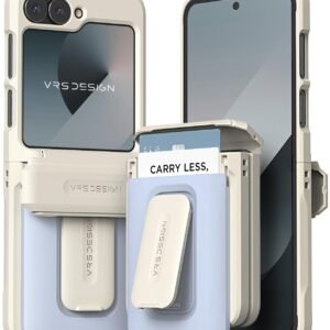 VRS DESIGN Orb for Z Flip 6 Case, Wallet Card Holder Case [Hinge Full Protection] Durable Built-in Kickstand Cover for Galaxy Z Flip 6 (Cotton Blue)