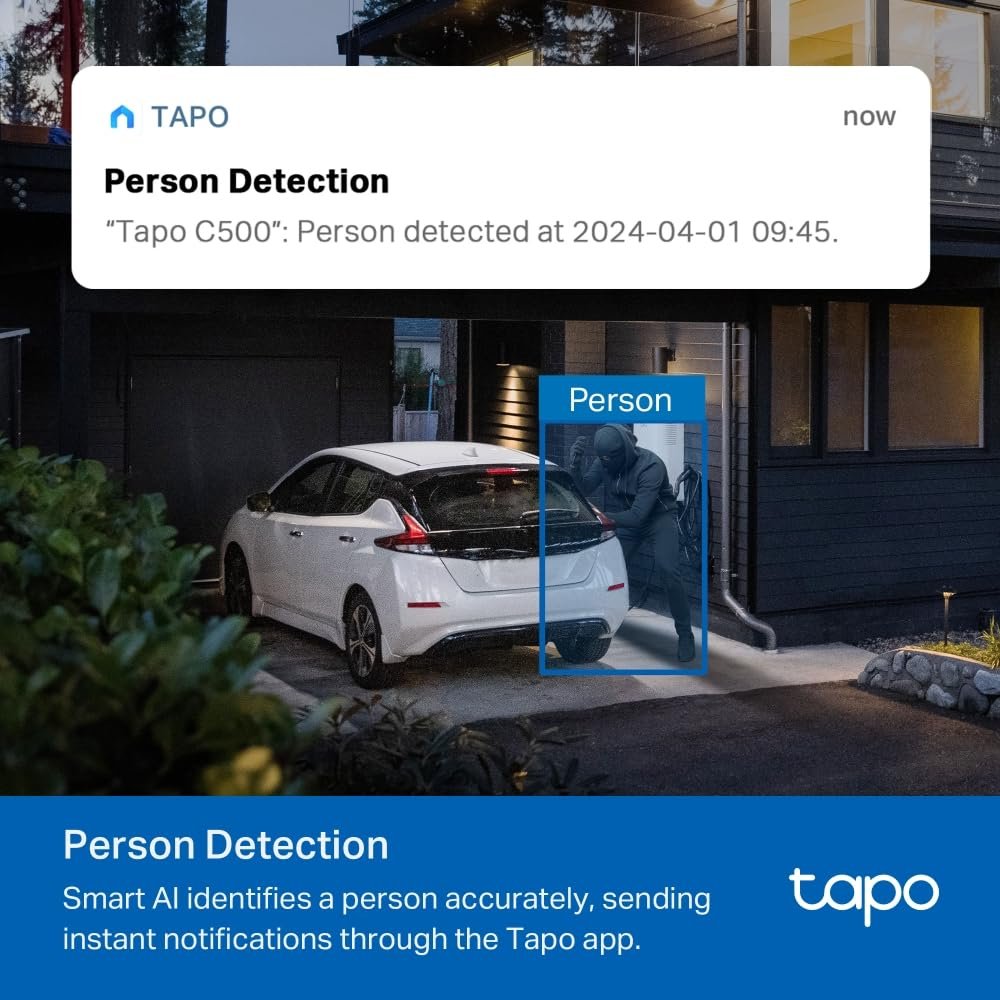 Tapo C500 Outdoor Pan/Tilt Home Security WiFi Smart Camera | 2MP 1080p Full HD Live View | 360° Visual Coverage | Night Vision | Support Alexa and Google Assistant | 2-Way Audio - Image 8