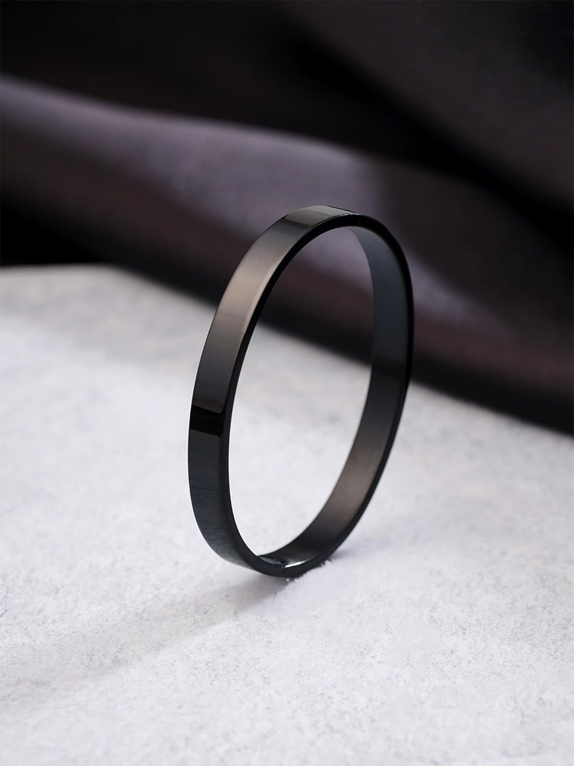 Yellow Chimes Kada Bracelets for Men Stainless Steel Black Kadaa Bracelet for Men and Boys. - Image 3