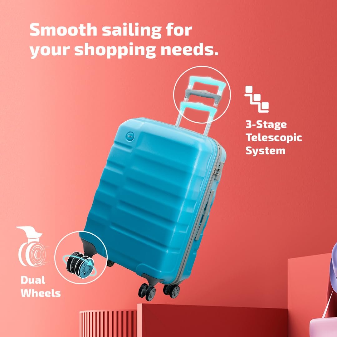 VIP Ceptor Pro Ultra Strong Polycarbonate Hard Sided Check-in Luggage Spinner Suitcase Dual Wheels with Anti-Theft Zipper (Medium, 69Cm, Oscar Blue) - Image 3