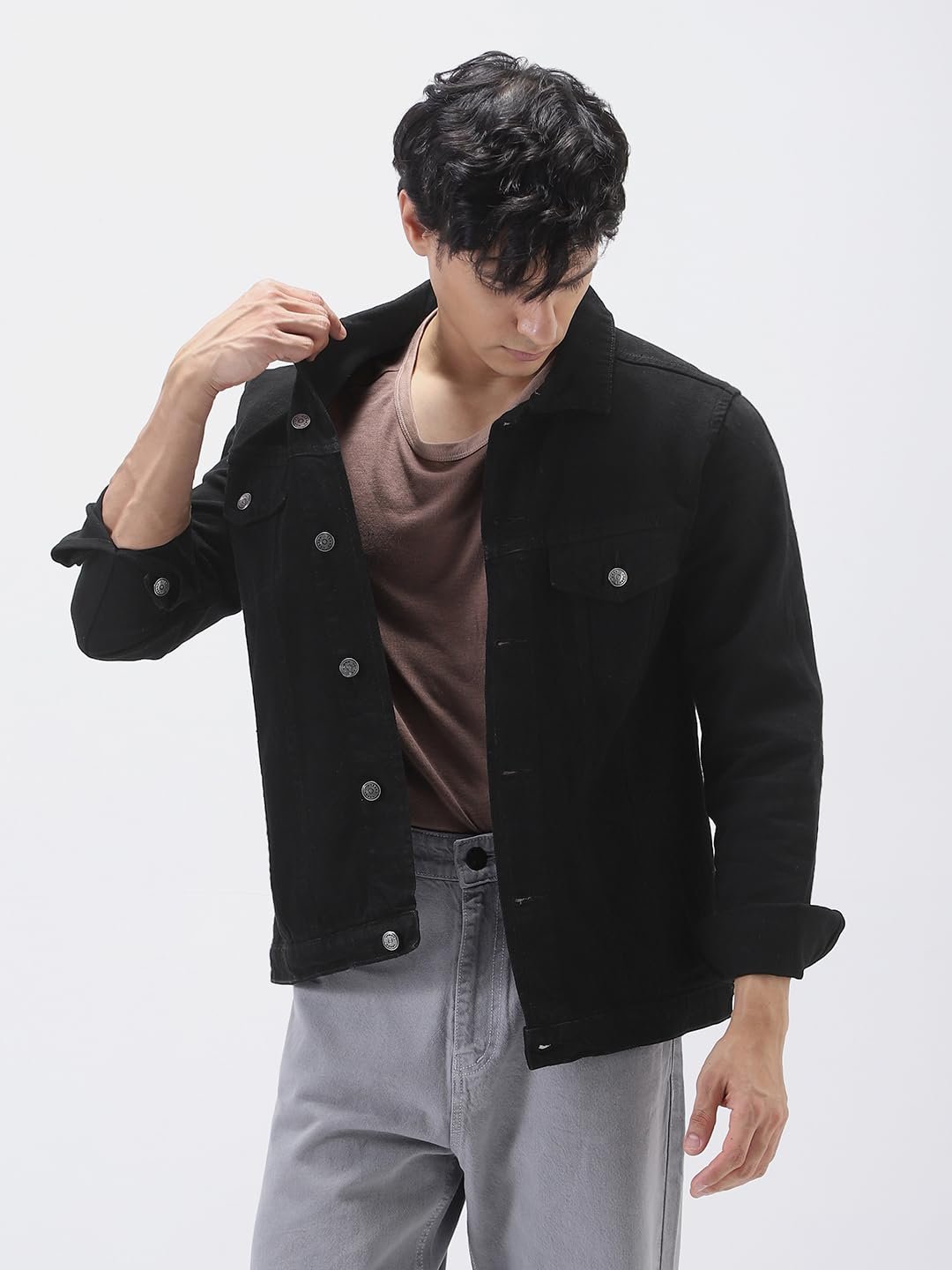 Urbano Fashion Men's Regular Fit Washed Full Sleeve Denim Jacket - Image 2