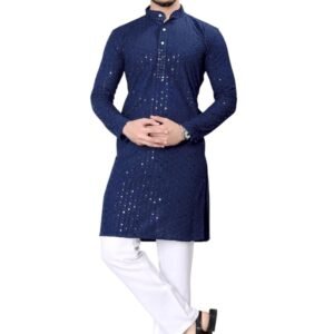 Men’s Indian Ethnic Wear Straight Lucknowi Kurta