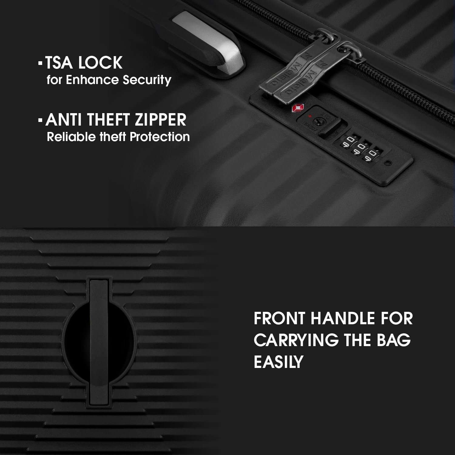 Maleta Tranquil Check-in Medium and Large |24’’ and 28’’| Lightweight, TSA Lock | Suitcase for Travel | Luggage for Travel | Trolley Bag for Travel Set of 2 (Black, Set of 2 (Medium-Large)) - Image 5