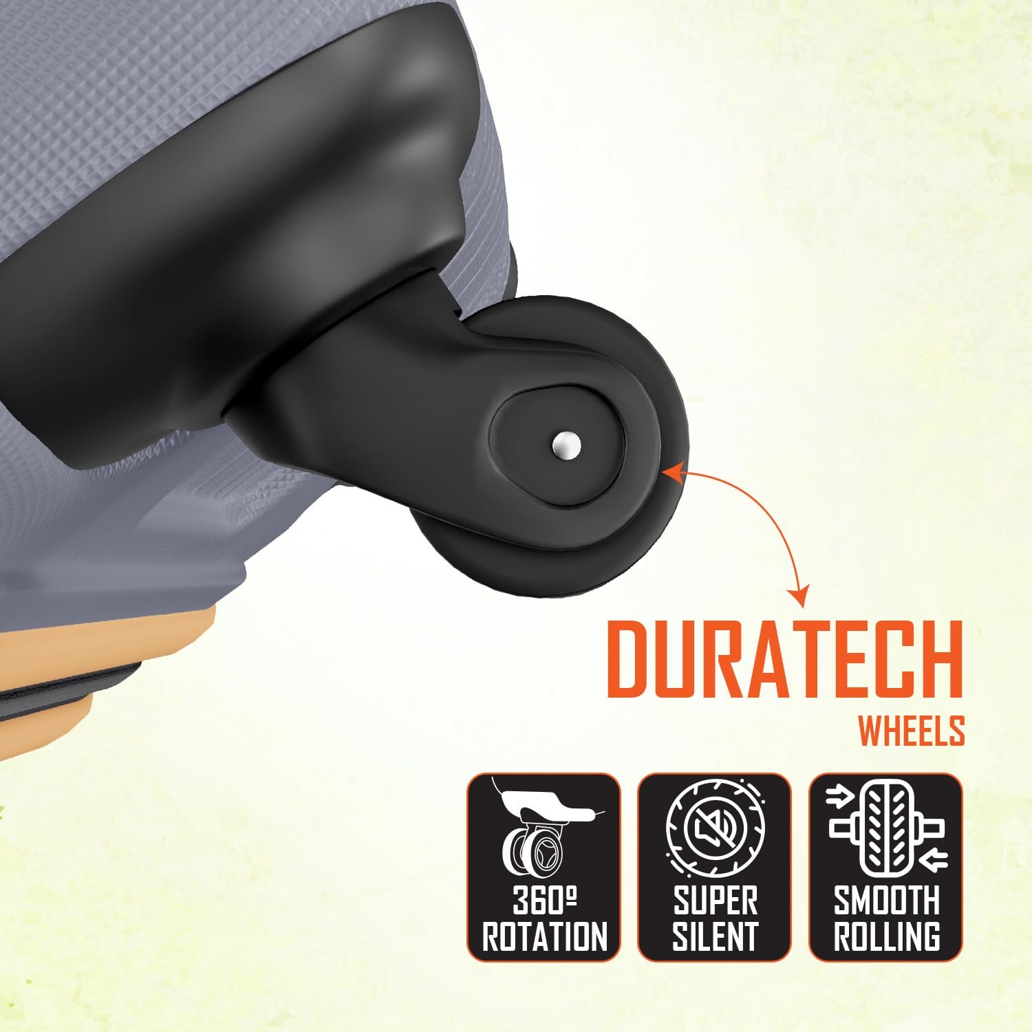 Safari Genius Alley 66cm Medium Check-in Trolley Bag Hard Case Polypropylene, 4 Spinner Wheels, 360 Degree Wheeling Luggage, Travel Bag, Suitcase for Travel, Trolley Bags for Travel, Flintstone - Image 3