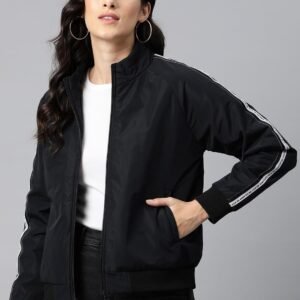 MAYKR Women’s Windcheater Jacket – Lightweight Polyester Zipper Closure | Full Sleeve Jacket For Winter Season| Stylish & Weather-Resistant – N_W-4101_BLACK15