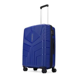 Aristocrat Medium Prime Check-in 66 cm 8 Wheels Trolley Bags for Travel Hard Case Luggage, Lightweight Bag & Combination Lock (Blue) | 7-Year Warranty