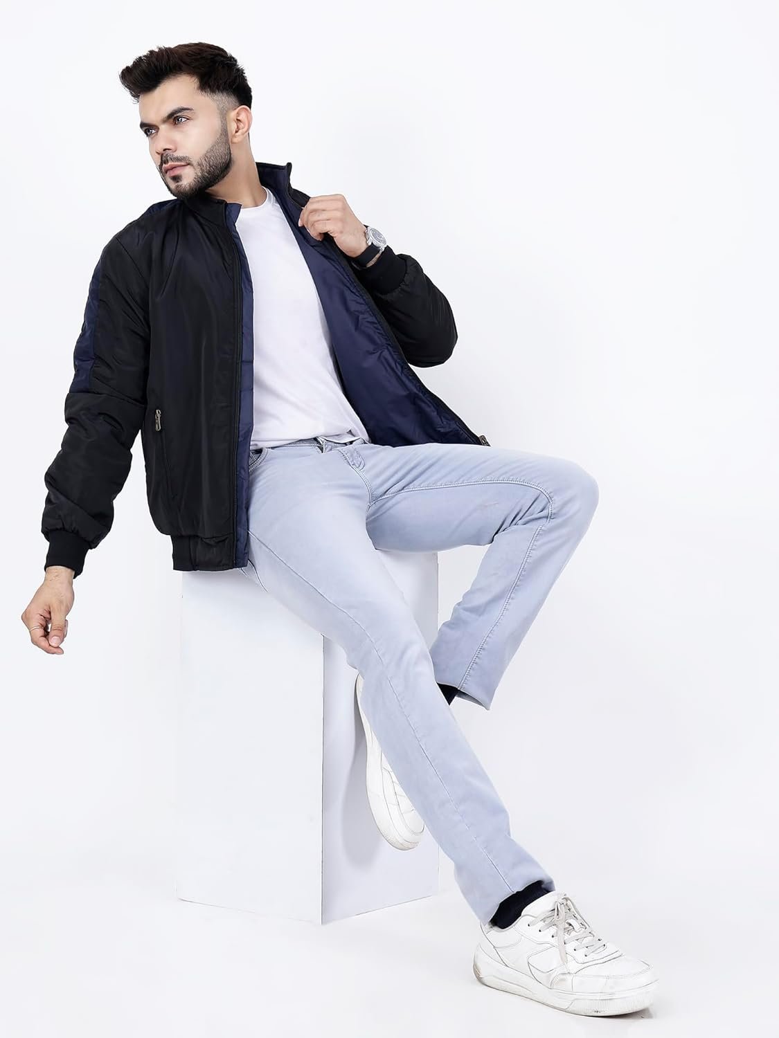 Dollar Jacket For Men Casual Zipper Bomber For Winter - Image 3