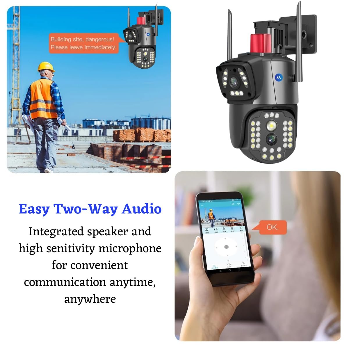 Maizic Smarthome 6 MP WiFi Camera Outdoor/Indoor with bidirectional Voice, Intelligent Alarm, Smart surviellance, Motion and Human Detection (White Outdoor) - Image 3