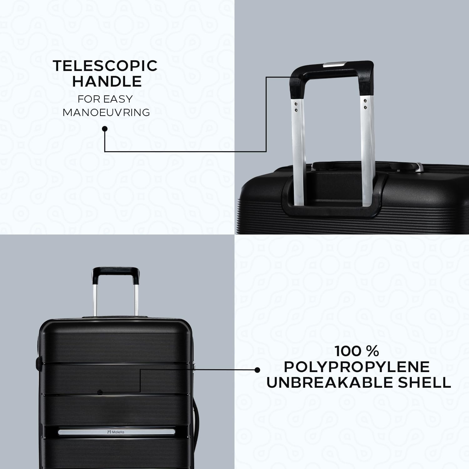 Maleta Pearl 24 inch | 65 cms Hardcase Luggage, TSA Lock| Trolley Bags for Travel | Luggage Bags for Travel | Suitcase (Check-in Medium, Black) - Image 3