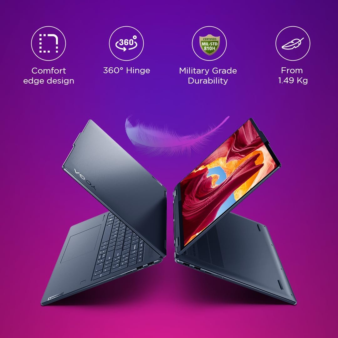 Lenovo Yoga 7 AMD Ryzen 7 7735U 14"(35.5cm) WUXGA-OLED 2-in-1 400Nits Laptop (16GB/1TB SSD/Win 11/Office 2021/Backlit KB/Digital Pen/1Yr Warranty/Alexa/3 mon. Game Pass/Tidal Teal/1.49Kg), 82YM0075IN - Image 6