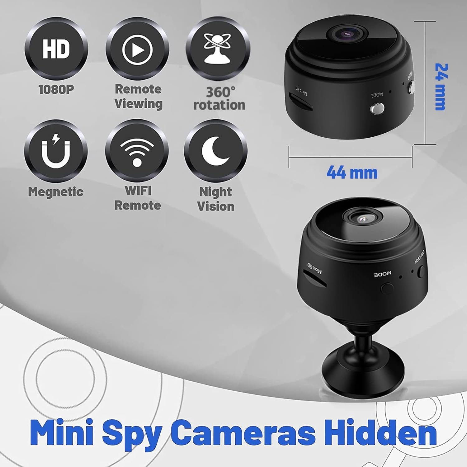 Drumstone ( ๐+๐ Years Warranty 1080P Mini Wireless Spy Camera with Audio WiFi Hidden Camera with Live Feed Motion Detection Loop Recording & Mobile App Access Portable Indoor Security Cam for Home - Image 3