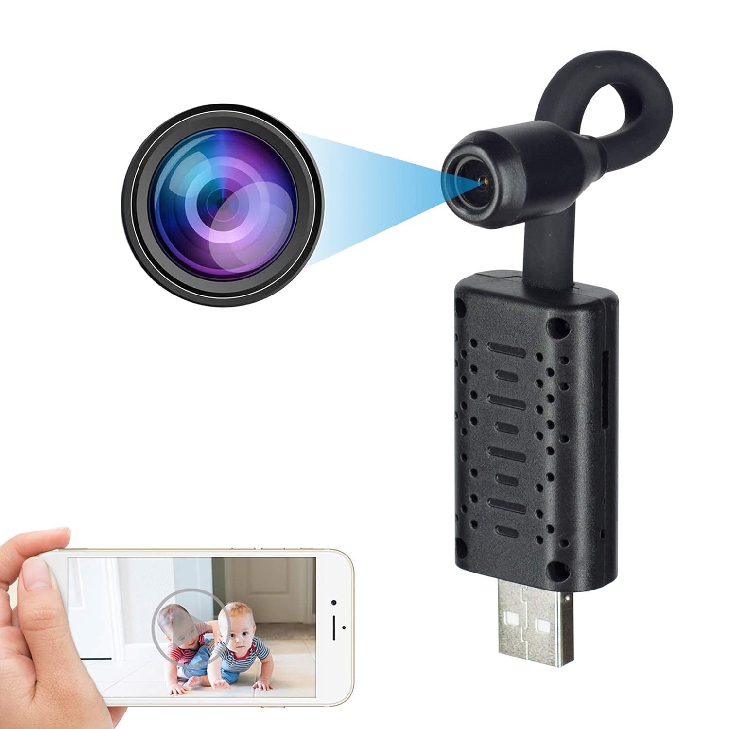 WiFi 1080p FHD Camera with Live View Audio Video Recording, Work with Power Only, Easy to use, App - V380 Pro. - Image 2