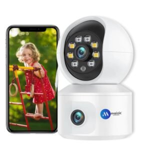 Maizic Smarthome Astro WiFi CCTV [4MP+4MP] FHD Live View Double Lens Dual Screen View 360° Coverage Home Security AI Human Detection Color Night Vision Two Way Talk (4g Sim Camera)