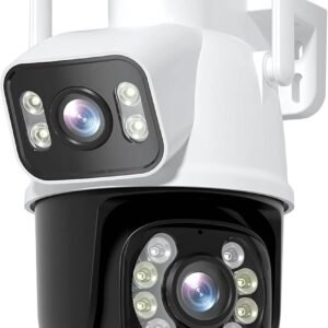 6MP Dual Lens UHD Camera CCTV Outdoor Office Farm Indoor WiFi Camera, Advanced Security System CCTV Outdoor with Color Night Vision and Ai Human/Motion Detection, SD/Cloud IP66