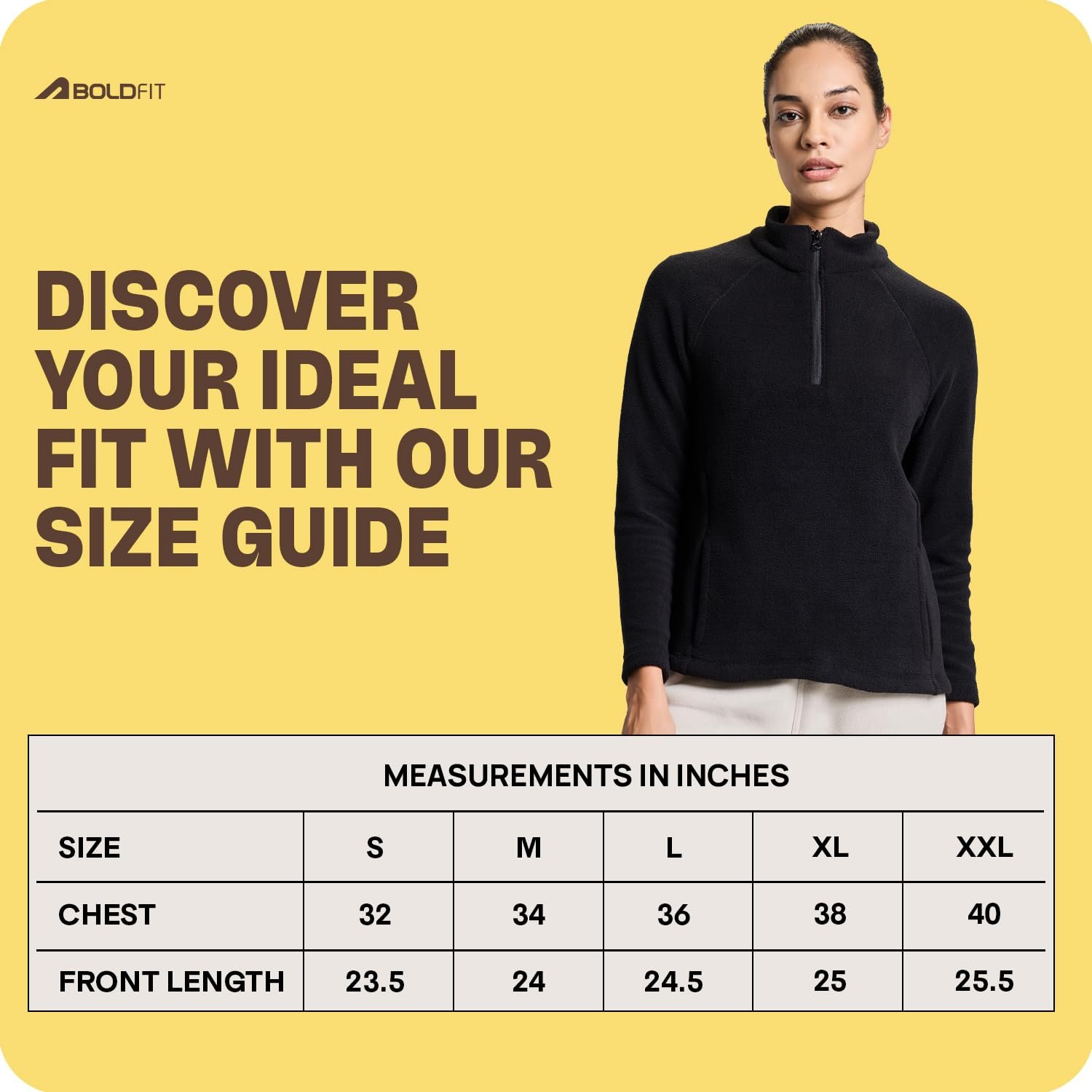 Boldfit Sweatshirt for Woman Half Sleeves Winter Jacket for Woman Half Zipper Sweater for Women Stylish Sweat Shirt for Women Standard Length Winter wear - Image 3