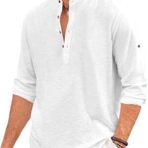 ROYALSCOUT Men’s Button Down Cotton Casual Shirt Offering Wrinkle-Free Elegance Perfect for Workdays, Weekend Gatherings, or Travel Comfort