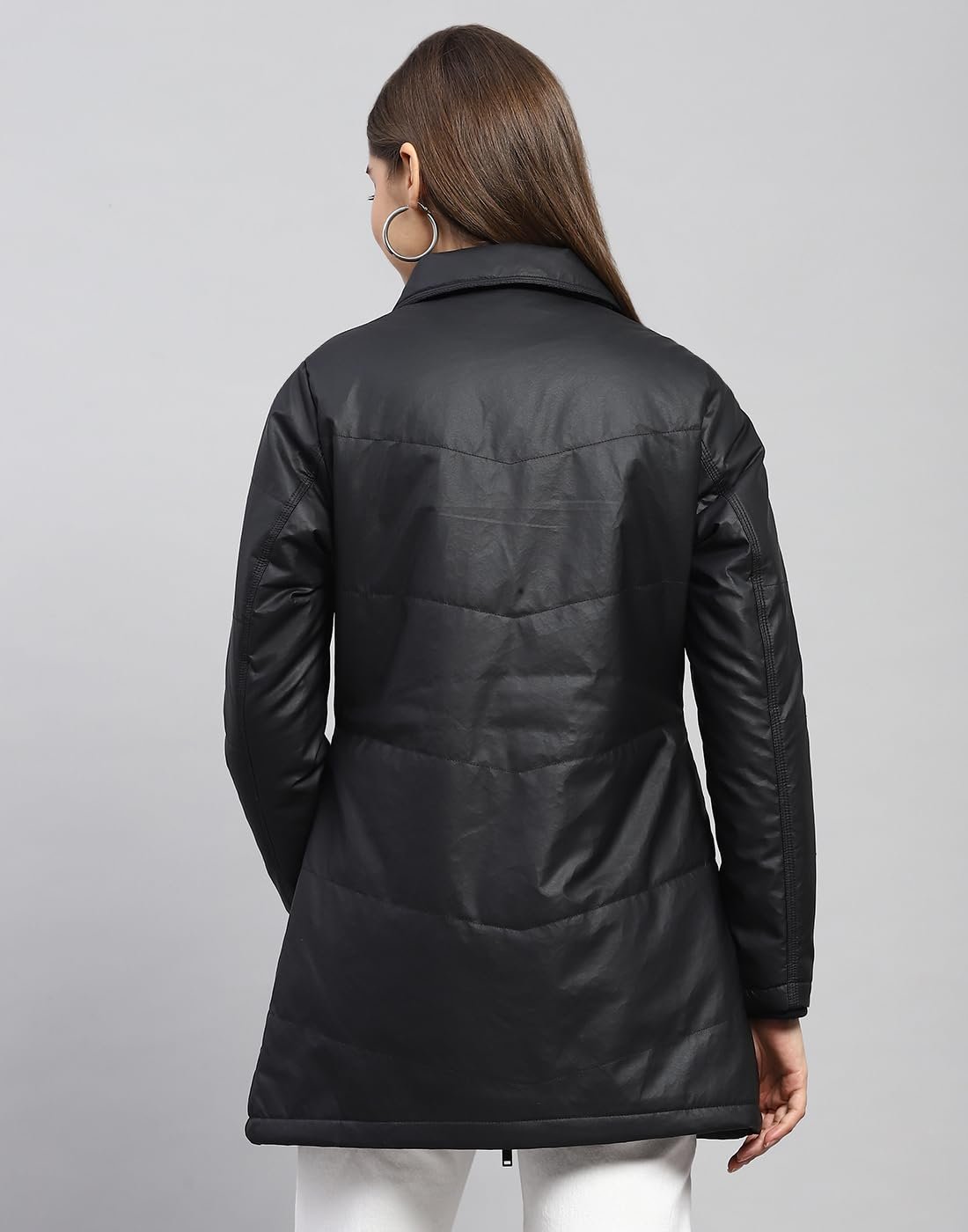 Monte Carlo Women's Polyester Blend Regular Self Design Collar Neck Full Sleeve Jacket - Image 5