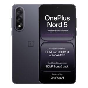 OnePlus Nord 5 | Snapdragon 8s Gen 3 | Stable 144FPS Gaming | Dual 50MP Flagship Camera | Powered by OnePlus AI | 12GB + 256GB | Phantom Grey