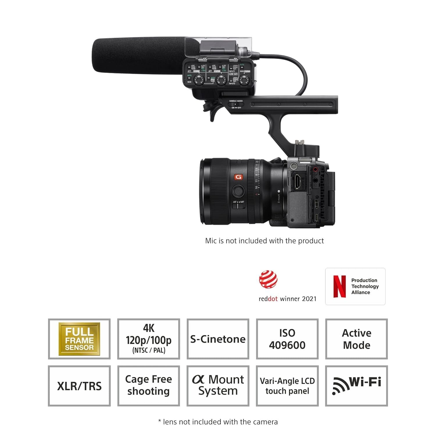 Sony FX3A Cinema Line Full-Frame Camera | 4K 120P | Compact & Lightweight | Made for Filmmakers | Cinematic Shots + Rechargeable Battery (NP-FZ100) - (Grey) - Image 3