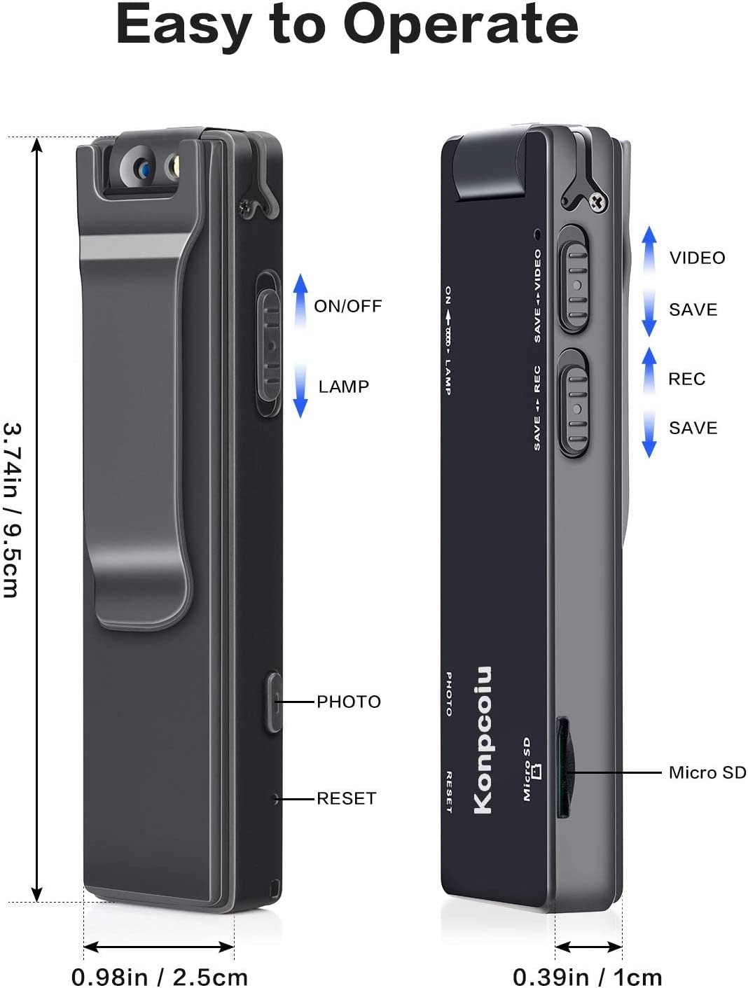 Ultra HD 1080p Spy Camera with Indoor Outdoor Audio and Video Recording Upto 5 Hours Battey Backup Secret Pocket Body Hidden Portable Recorder for Home,Office Security (Non WiFi Camera) - Image 4