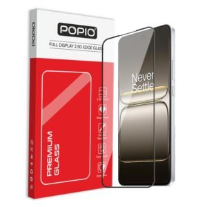 POPIO Military-Grade Gorilla Tempered Glass For OnePlus Nord CE5 / Ace 5 Racing (Black) 9H Hardness, Edge-to-Edge Full Coverage, Anti-Scratch, Bubble-Free, Ultra Clear HD Glass, Oleophobic Coating, Face ID Compatible