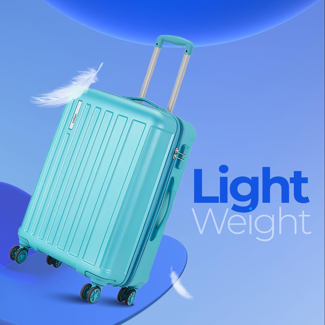 Safari Linea 8 Wheels 56 Cms Small Cabin Trolley Bag Hard Case Polycarbonate 360 Degree Wheeling System Luggage, Trolley Bags For Travel, Speed_Wheel Suitcase For Travel, Spearmint - Image 5