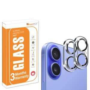 OpenTech® Premium Camera Lens Protector Tempered Glass Compatible For iPhone 16 / iPhone 16 Plus With Edge To Edge Coverage (Full Transparent) (Pack of Two)