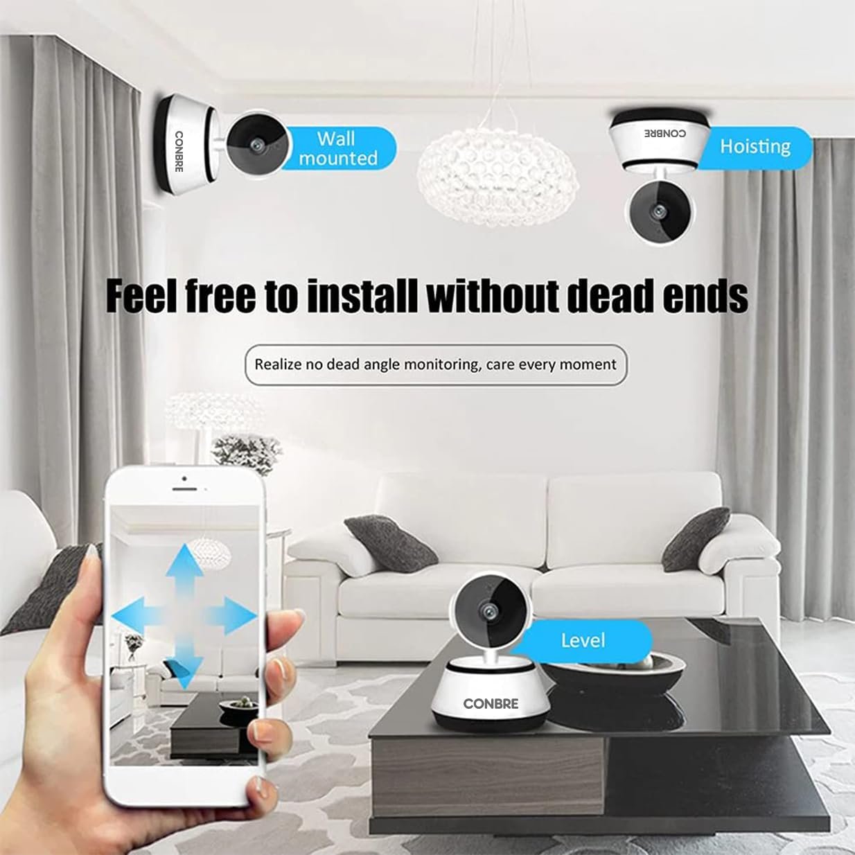 Conbre RoboXR 2MP Full HD Smart Wi-Fi CCTV Home Security Camera for Home and Office | 360° with Pan Tilt | Two Way Communication | Motion Alert | Night Vision | SD Card (Upto 128 GB) - Image 7