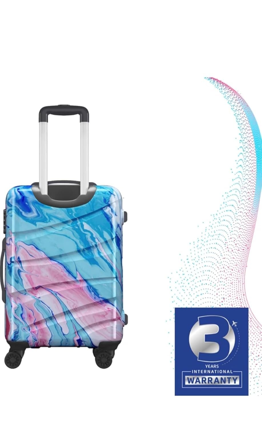 PC Hard Shell 8 Spinner Wheels Safari Printed Medium Size 24 Inch Trolley Bag for Travel with Dual Wheels Hue, Multicolor - Image 4