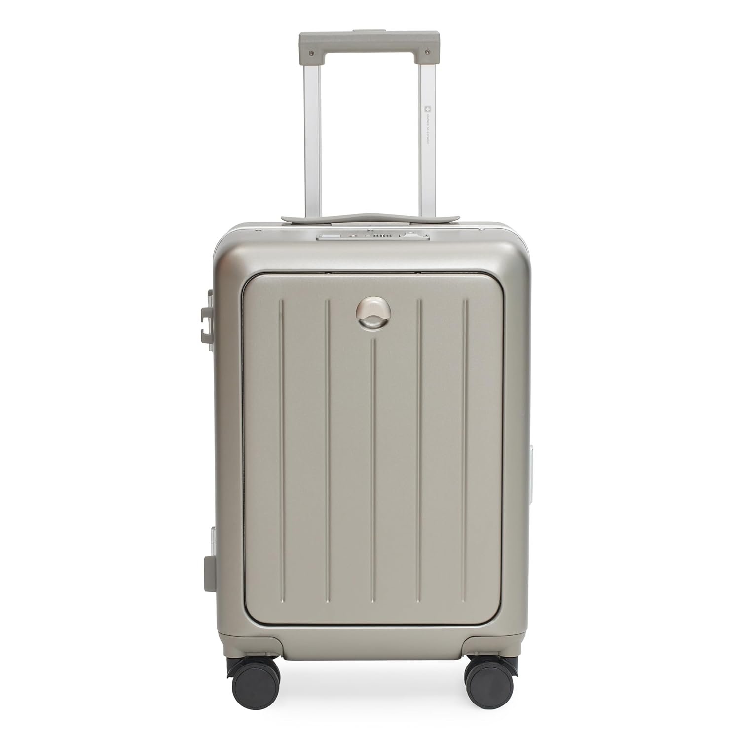 Swiss Military Black Gold Collection Bristol Luggage, Anti-Theft Zipperless Trolley, TSA Lock, 360° Wheels, USB & Type-C Port, 14" in Laptop Compartment, 44L, Makrolon PC, (Free Cover) Gold, 55cm - Image 9