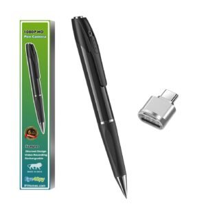 Hidden 1080p Full Hd Pen Camera | 100 Minutes Battery Life | Pocket Security Indoor Outdoor Body Camera with Video Audio Recording Secret Pen Recorder with Free Type-C OTG Connector