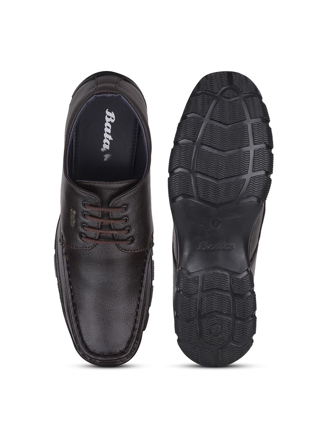 Bata Men Formal Derby Shoes - Brown - Image 5