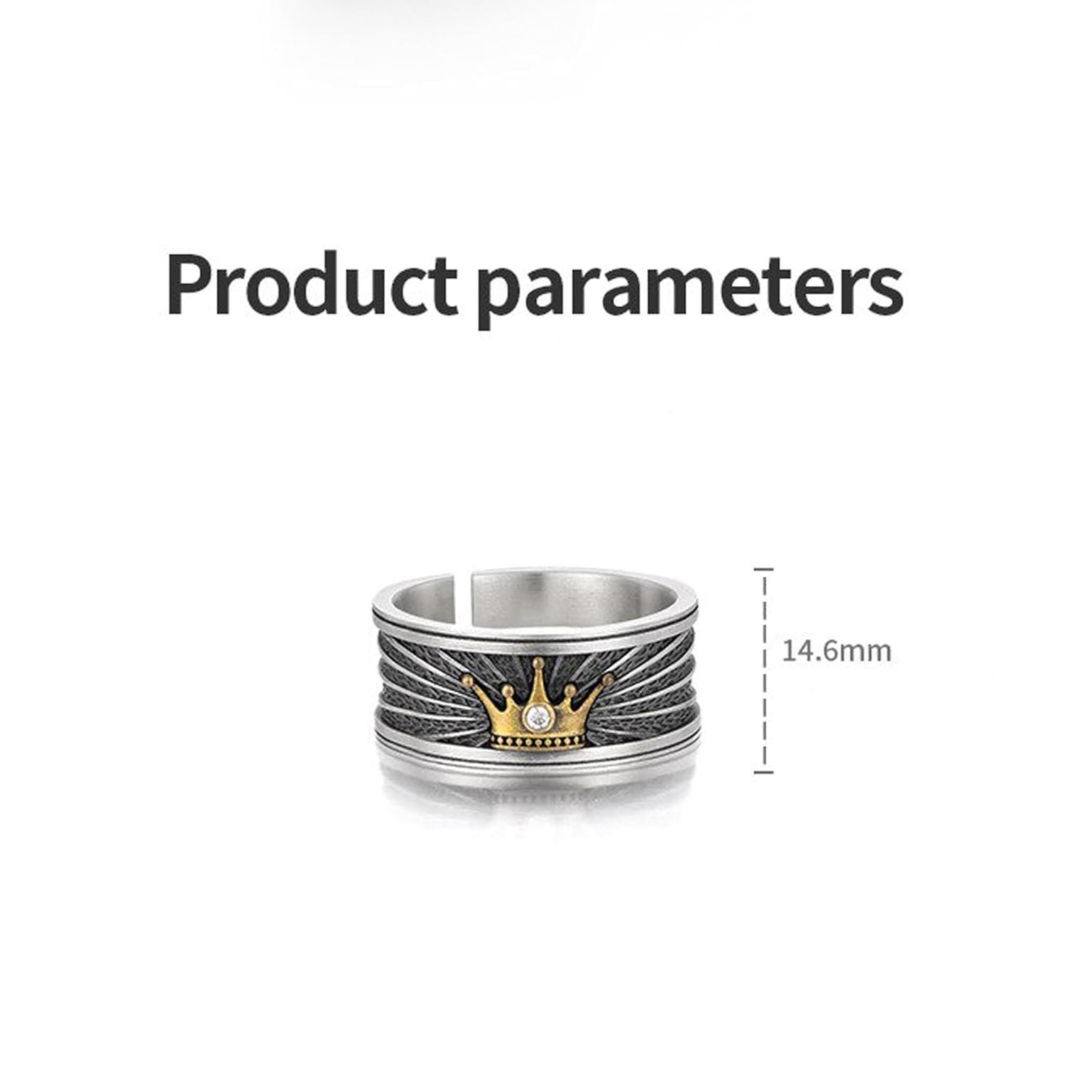 Fashion Frill Stylish Silver Ring For Men Stainless Steel King Lion with Crown Adjutabel Silver Ring For Men Boys Love Gifts Finger Ring Mens Jewellery - Image 7
