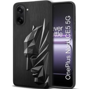 TOUCCH 3D Face Case Cover for Oneplus Nord CE5| Shock Proof Design with Camera Protection Ring| Liquid Case (Microfibre Lining) for Oneplus Nord CE5 | Silicone – Black