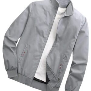 TAGAS Men’s Regular Jacket Fit For Casual Wear || Low-Cut Standing Collar || Full Sleeve | Latest Stylish Jacket For Men ||Regular Fit Zip-Up Casual jacket|| bomber jacket for men(MJ-9015)