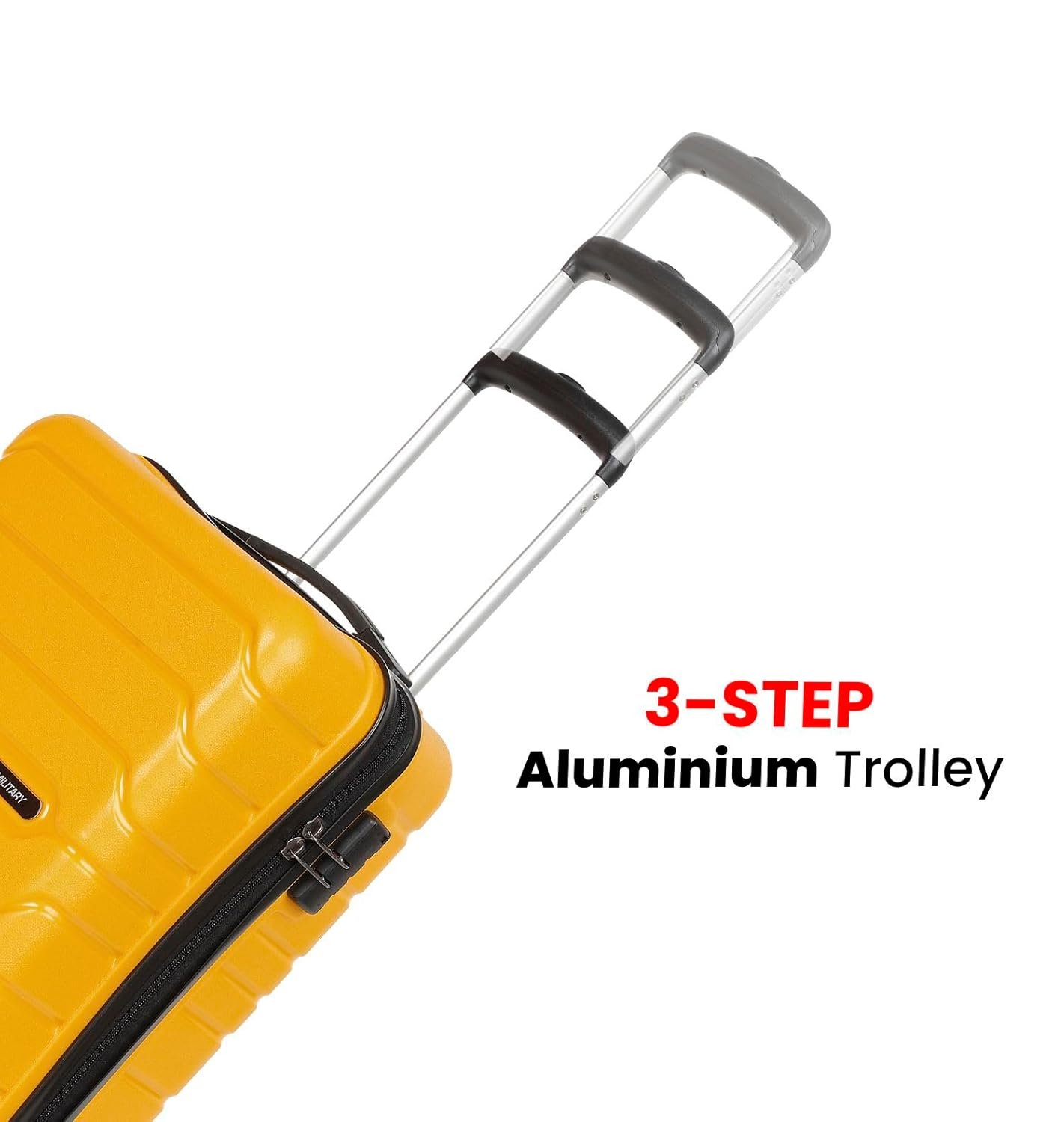 Swiss Military Rhombus 55 Cms Cabin Luggage Yellow - Lightweight Polycarbonate Hardshell Carry-On Suitcase, 8-360° Rotating Spinner Wheels, Fixed Combination Lock, Push Button Handle, Travel Bag - Image 5