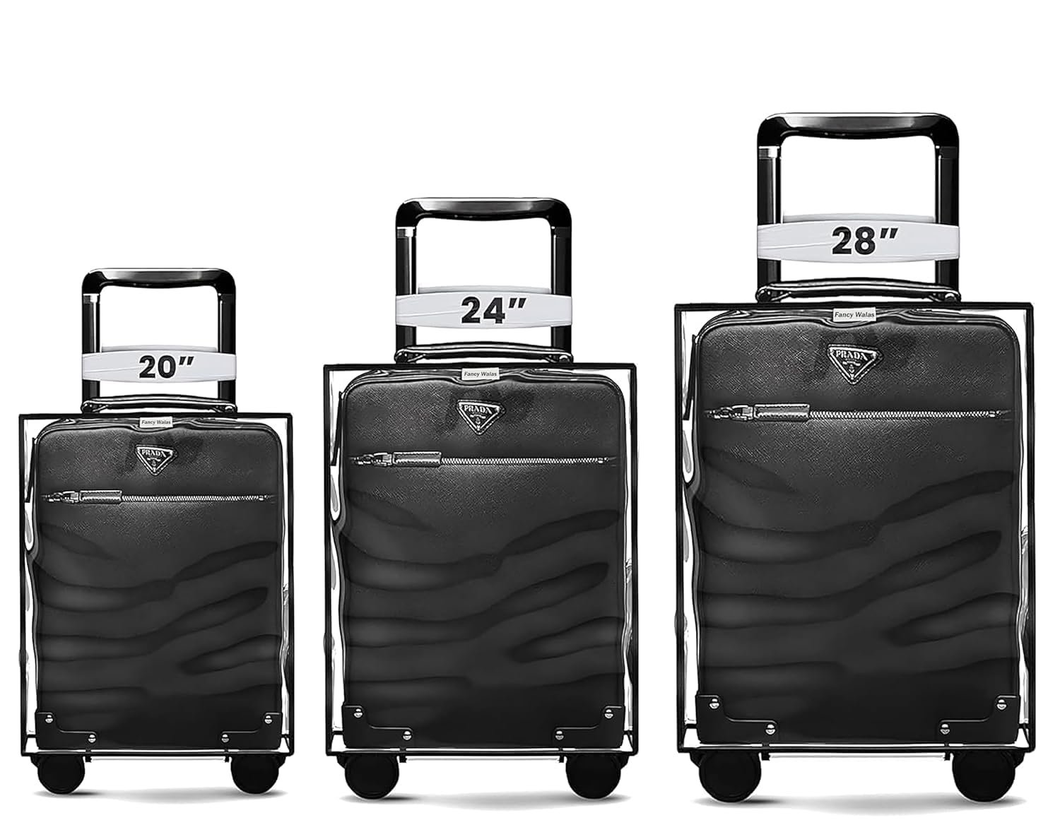 Suitcase Cover - Trolley Cover for Suitcase | Durable Cover for Hard Trolly Bags | Protective Trolley Bag Cover & Luggage Bag Cover - Transparent Waterproof PVC Cover - Combo