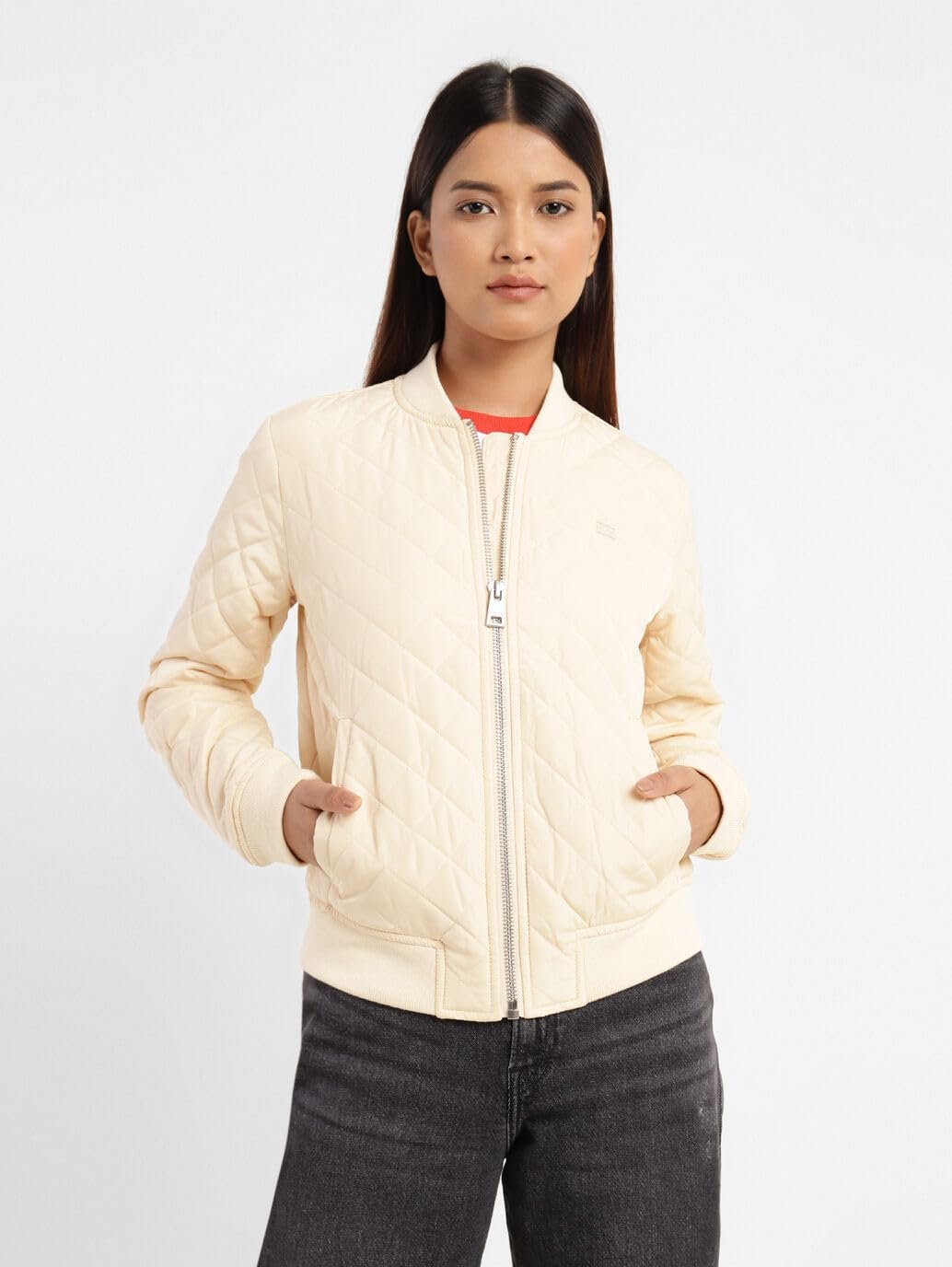 Levi's Women Solid Quilted Bomber Polyester Standard Length Jacket - Image 3
