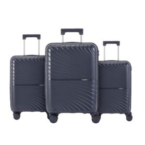 Safari Polycarbonate Hard Shell Atlantis 8 Wheels, Anti-Theft Zipper (Cabin & Check-in) Trolley Spinner Luggage Set of 3, 59Cm, 69Cm & 79Cm, Small, Medium, Large (Blue)