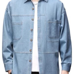 GRECIILOOKS Men’s Casual Denim Shirt’s | Full Sleeve Regular Fit Jeans Shirt | Stylish Blue Denim Shirts for Men | Versatile for Everyday Wear