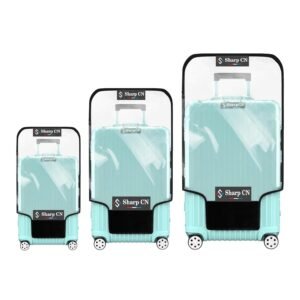 Sharp CN Combo Cover for Hard Luggage Trolley Bags, (Size-20, Size-24, Size-28) Transparent Protective Covers PVC Fabric Waterproof