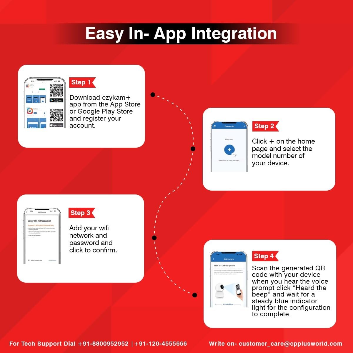 CP PLUS 4MP Quad HD Smart Wi-fi CCTV Camera | 2-Way Talk | 360° Pan & Tilt | Built-in Siren| Echo Cacellation Mode| Suports Sound Detection | IR Distance 15Mtr | SD Card (Up to 256 GB) | CP-E45A - Image 10