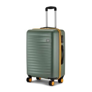 Safari Defender 8 Wheels 68cm Medium Size Trolley Bag, Hard Case Polycarbonate, 360 Degree Wheeling Luggage, TSA Lock, Anti-Theft Zippers, Suitcase for Travel, Trolley Bags for Travel, Thyme Green