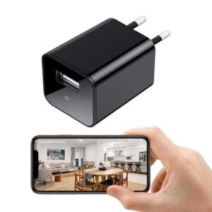 1080P Wi-Fi Mini Spy Camera – USB Charger Hidden Camera with App Control & Live View, SD Card Storage – Supports Up to 256GB Card – Home & Office Security Surveillance Camera (E4SPY-USB02)
