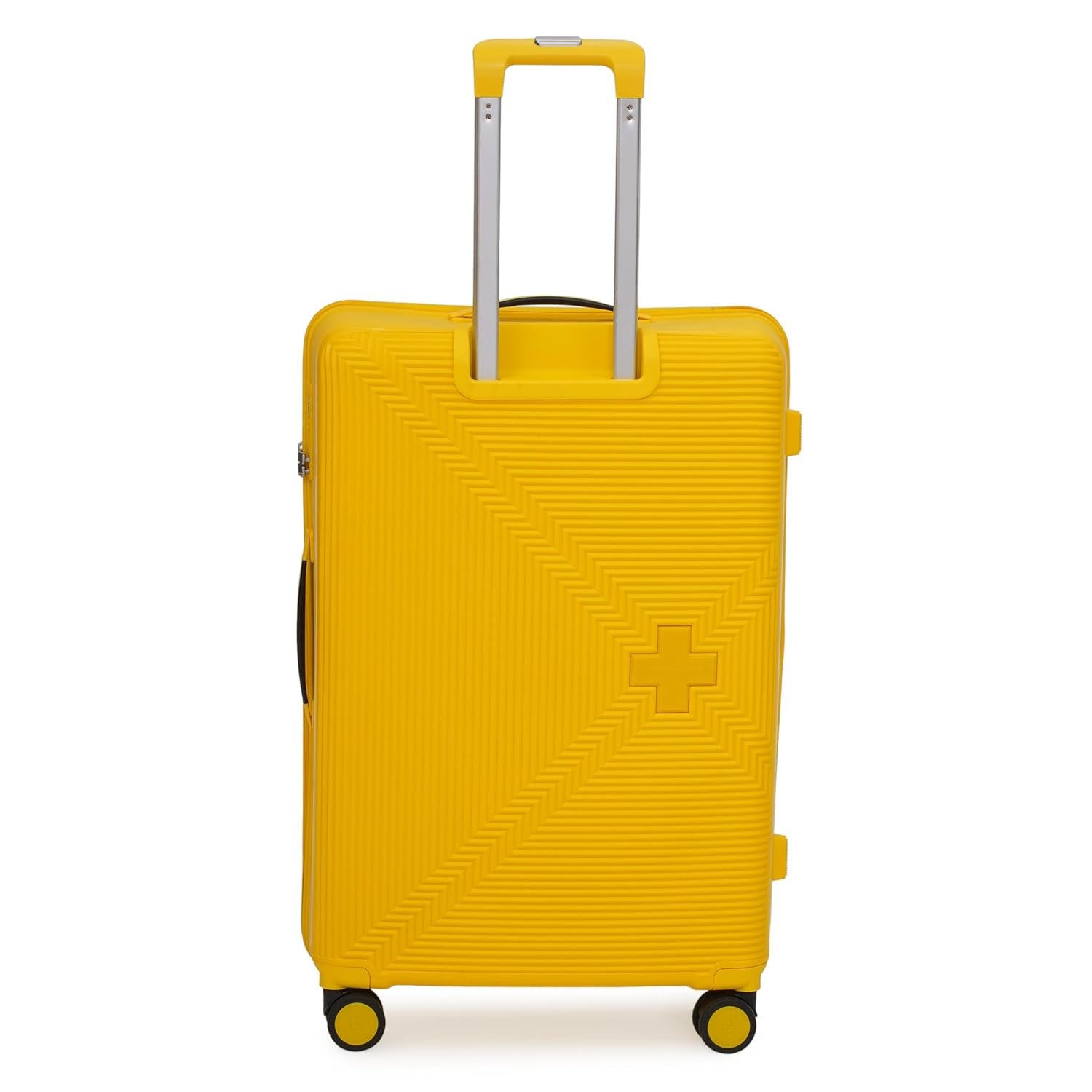 Swiss Military Maze 75CM Hard Trolley Bag, 106L Large Polypropylene Luggage, TSA Lock, 360° Dual Wheels, Anti-Theft Zipper, Branded Interior, Strong Handle, Long Trip Travel Suitcase, 28 inch - Image 3