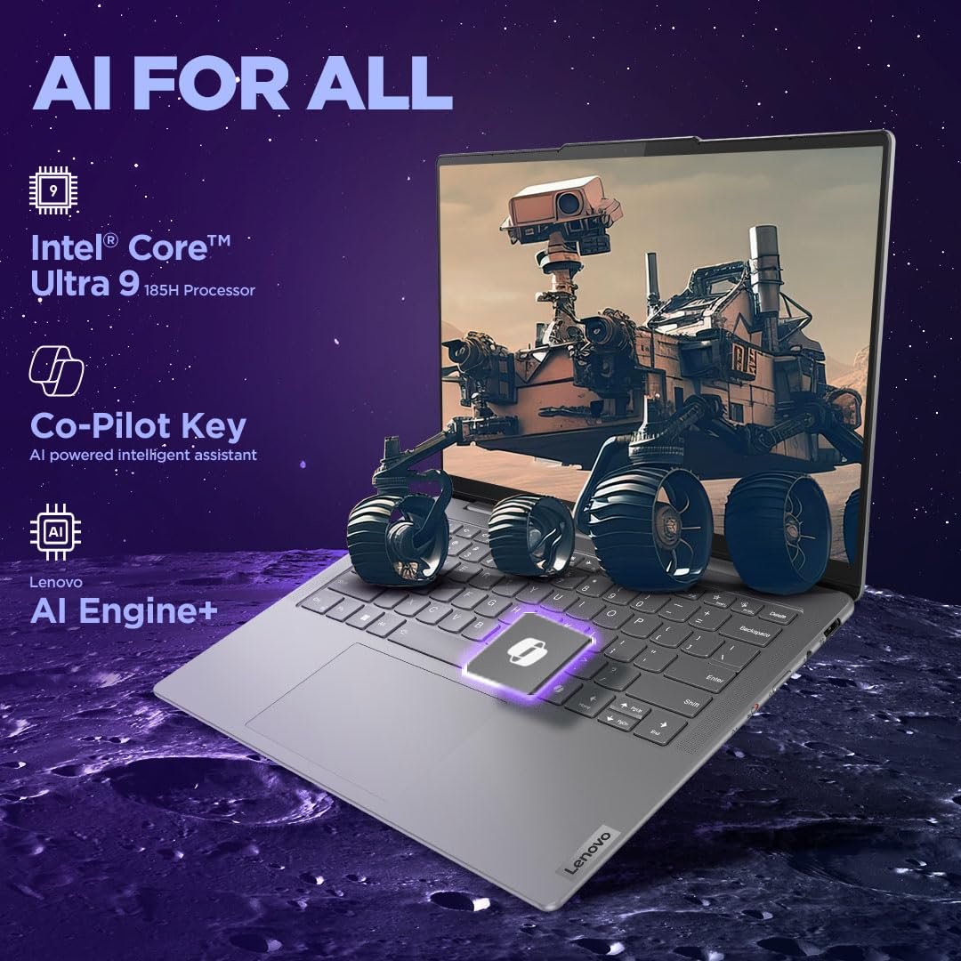 Lenovo Yoga Slim 7 (Smartchoice) Intel Core Ultra 9 185H 14"(35.5cm) WUXGA-OLED Laptop (32GB RAM/1TB SSD/AI PC/Windows 11/Microsoft 365 Basic + Office Home 2024/1Yr ADP Free/Grey/1.39Kg), 83CV00B3IN - Image 4