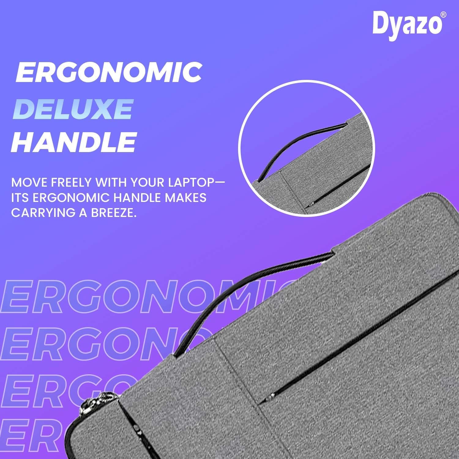 DYAZO 15" to 15.6 Inch Laptop Sleeve/Cover with Handle & Two Front Accessories Pockets Compatible for Apple, Dell, Lenovo, Asus, Hp, Samsung, Mi, MacBook and Other Notbooks (Grey) - Image 4