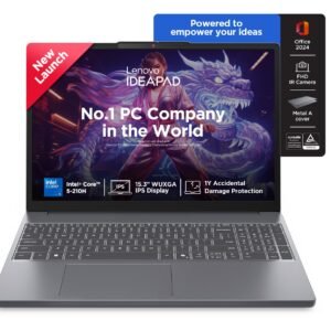 Lenovo IdeaPad Slim 3 14th Gen Intel Core 5 210H 15.3 inch (38.8cm) WUXGA IPS Laptop (16GB RAM/512GB SSD/Windows 11/Office Home 2024/Backlit Keyboard/1Yr ADP Free/Grey/1.6Kg), 83K4004UIN