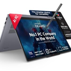 Lenovo IdeaPad 5 2-in-1 Intel Core Ultra 5 225H (16GB RAM/1TB SSD/14 (35.5cm)/WUXGA IPS/AI PC/Windows 11/Office Home 2024/Lenovo Digital Pen 2/1Yr ADP/Grey/1.6Kg), 83KR000HIN Convertible Laptop